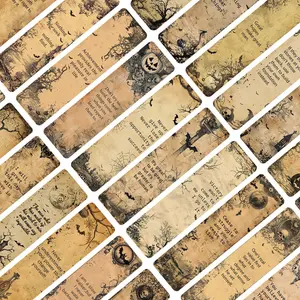 Vintage Halloween Themed Bookmark, 30pcs/set Retro Bookmark with Sentence Pattern, DIY Decorative Bookmark for Home School Office