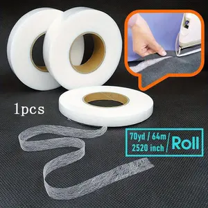 64M 1/2/3CM Double sided adhesive non-woven hot melt fabric lining clothing accessories - ironing special thin adhesive lining fabric embedding strip adhesive lining mesh bottom edge.