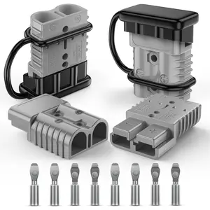Nilight Anderson Connector 175AMP 1/0AWG Anderson Plug 12V-36V Battery Quick Connect/Disconnect Wire Harness Plugs Connectors Kit for 1/0 Gauge Cables Car ATV Trailer Towing Winch Motor, 4 Pack Grey