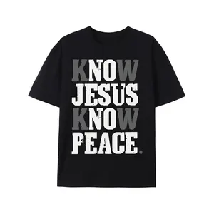 [100% Cotton] Cotton Short Sleeve  T-Shirt [Faith in God, Christian Christ] Christian Faith T-Shirt - Know Jesus Know Peace - Religious Tee  Golf Gift T-Shirt For Men and Women