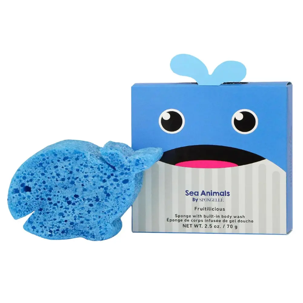 Spongellé Walter Whale Kids Body Buffer, Fruitilicious Scent, All Ages