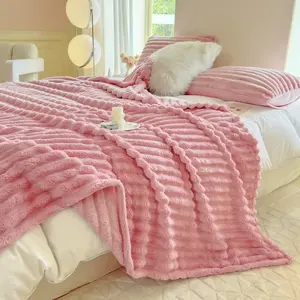 【Deals For You Days】ROSEKIND Cozy Blanket-Classic Stripe Pattern,(mid year sale、deals for you、restock、dealsforyoudays) Ideal for Bed,Couch, Travel,Camping, All Seasons,Home Bedroom Decor, Bed Sofa Blanket, Soft Cozy Blanket
