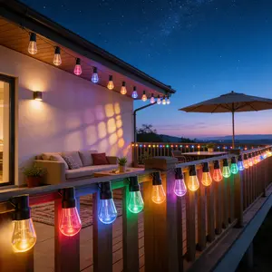 RGB+IC LED Outdoor String Lights, IP67 Waterproof Patio Lights with App & Remote Control, Dimmable Color Changing String Lights for Backyard, Garden, Party, 150FT/200FT/300FT/400FT