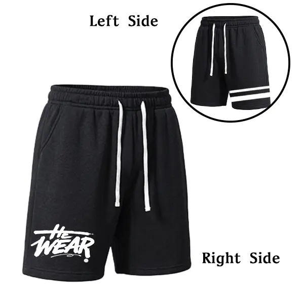 Men's Pure Cotton Drawstring Casual Graphic Shorts - Soft, Stretchy, Graffiti Striped Sportswear, Breathable Summer Mid-Length Streetwear Clothing, Ideal for Street Running, Fitness