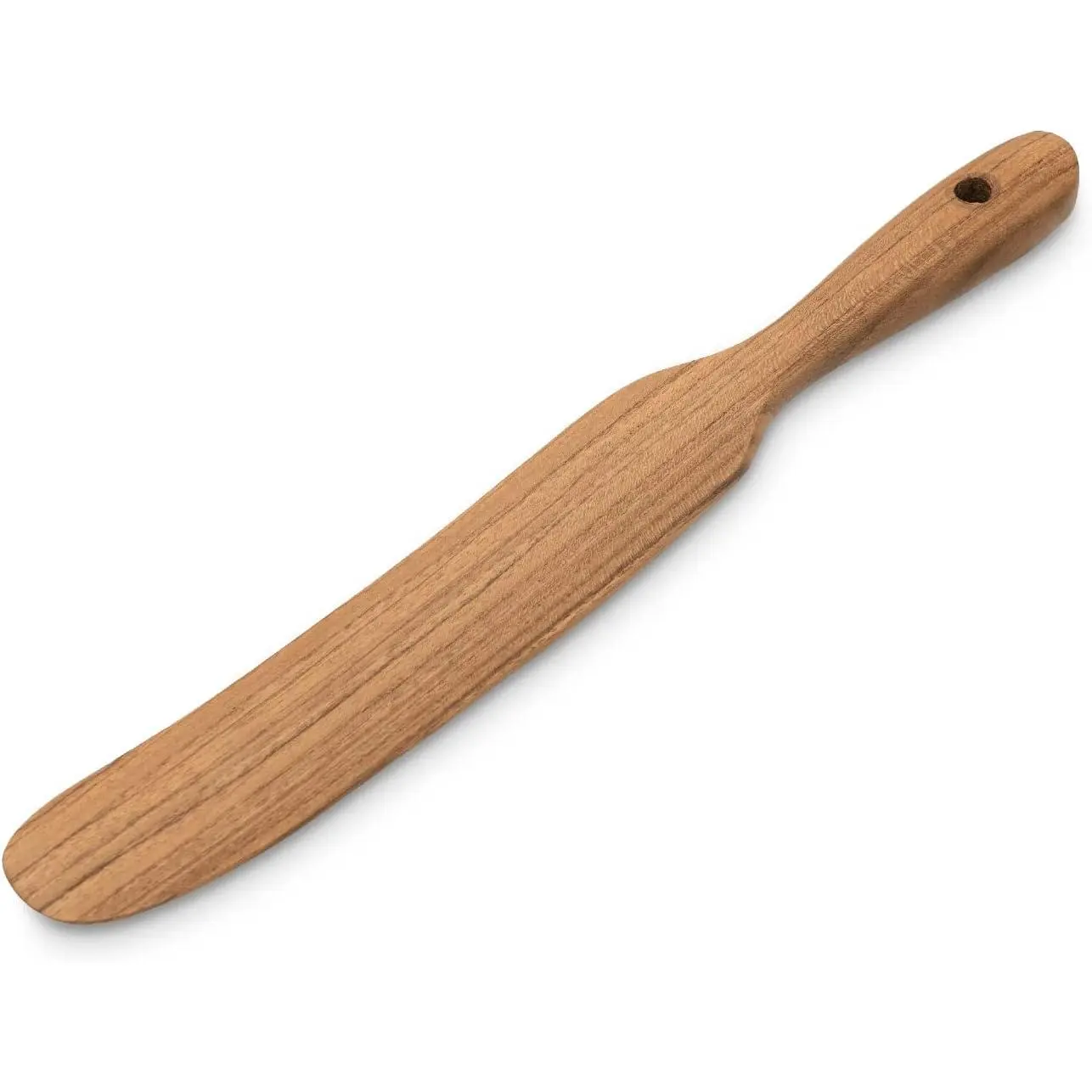 Skinny Spurtle - Sourdough Mixer & Bread Stirring Spatula | Ideal for Dough Whisking, Mixing, Jar Scraping, & Reaching Bottom | Teak Wood Utensil Tools for Starter, Baking, Sour dough Gift