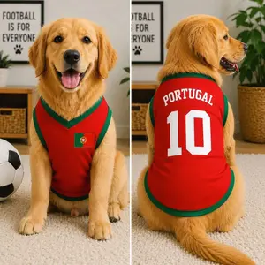 Personalized Soccer Pet Jersey, Custom Country Dog Shirt, Football Fan Pet Outfit with Name Number