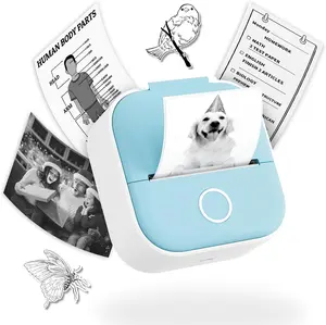 Printer - Mini Thermal Printer, T02 Sticker Maker, Portable Bluetooth Pocket Phone Printer for Anatomy Flashcards, Diary, Photos, Notes, Kids Gift