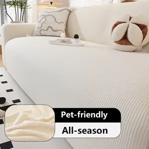 Pure Color Minimalist Sofa Cushion, High-End Anti-Slip Living Room Cover, Pet Friendly, All Seasons Use