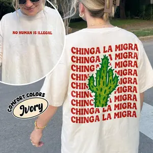 [Sale off up to 50%] Chinga La Migra Shirt Comfort Colors, End Ice Political Shirt, Abolish Ice Tee, Immigrant Human Rights TShirt, No Human Is Illegal, Graphic Streetwear T-shirt