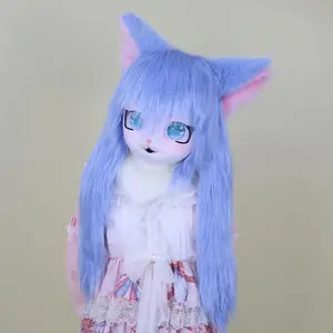 Fursuit Head Kigurumi Kig Furry Mask Cosplay Costume Furry Headbase Cat Rabbit Doll Animal Cosplay Halloween Costume Kids Gift