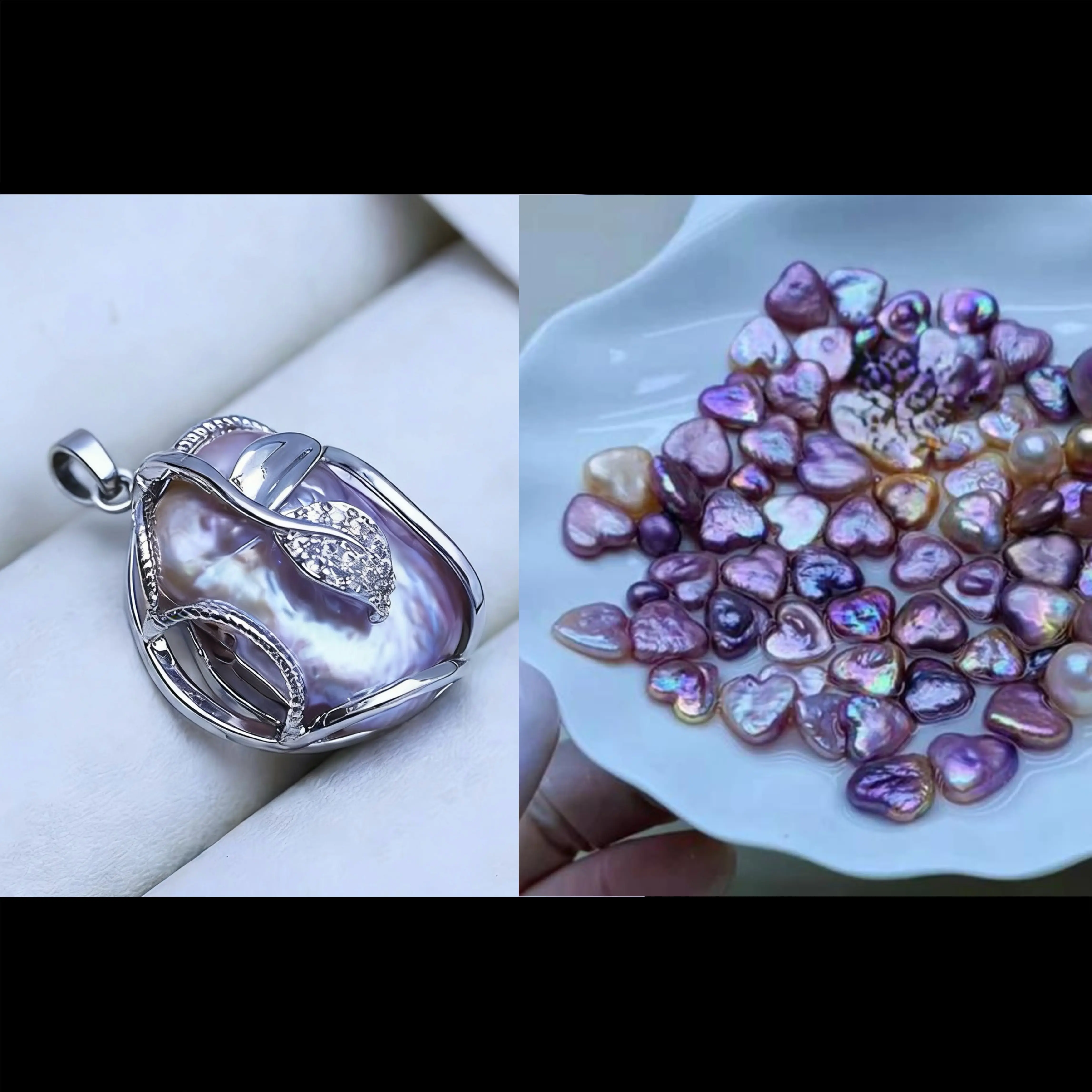 Pearl pendant+ Heart pearl （Min 4 pcs heart pearls inside as gift） [live opening ]