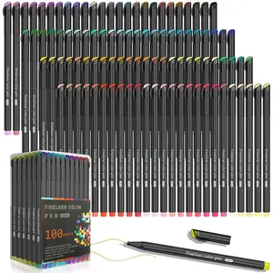 12/24/36/48/60/100 Color Set 0.4mm Micro Tip Fineliner Pen Drawing Painting Sketch Fine Line Art Marker Pens Coloring Markers Office School Stationery Art Materials Art Craft Supplies Artist Supplies
