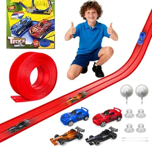 2026 New 20 Ft New Flex Tracks for Kids,360° Flexible Race Car Ramp Track with 4 Racecars Suction Cups,Hooks,Compatible with Hot Wheels Diecast 1/50th Cars,Portable Racetrack for kids,Birthday Gifts,Racing hobby