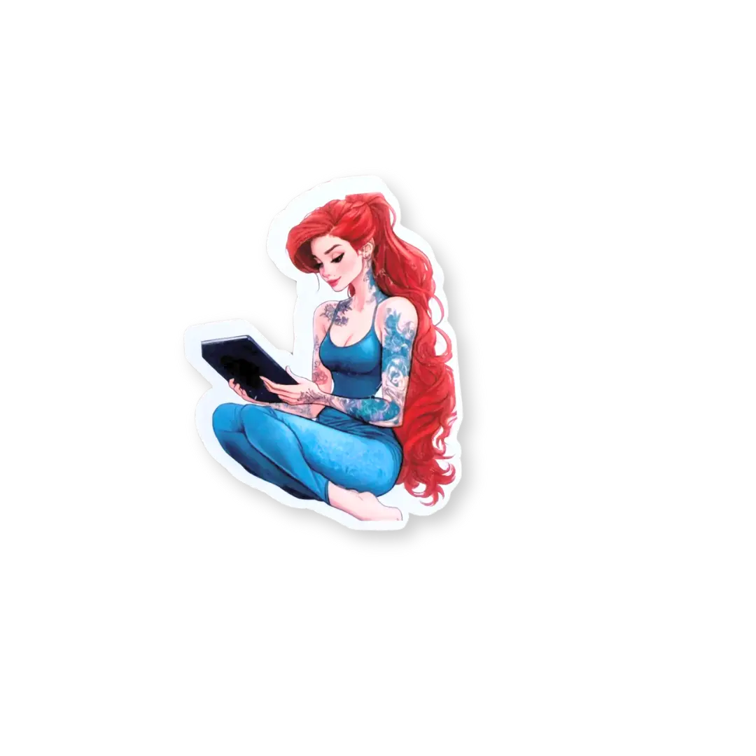 Little Mermaid Reading Sticker