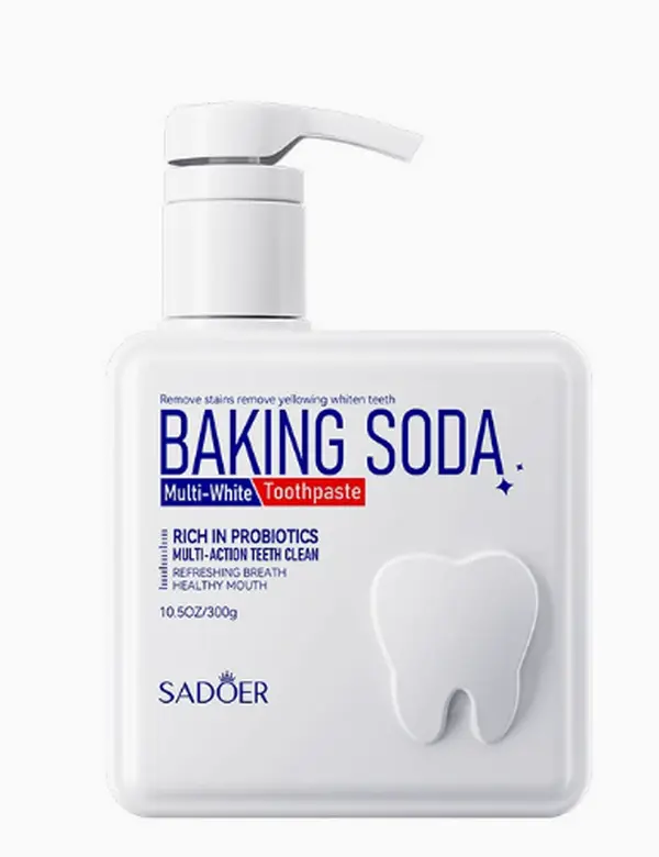 Probiotic Pump Toothpaste with Baking Soda | Teeth Brightening & Fresh Breath | Mess-Free Daily Oral Care | Refreshing Mint Formula
