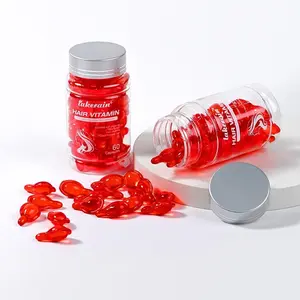 Hair Nourishment Set, 6 Bottles Vitamin Capsules (60 Pills) with Moroccan Argan Oil, for All Hair Types, Stronger Hair, Gift for Women