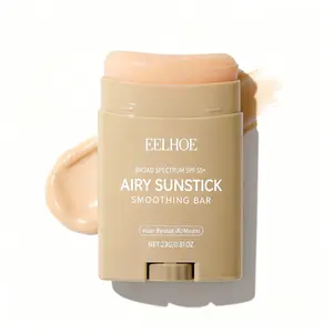 EELHOE Airy Sunstick SPF 50+ with Ceramide NP Barrier Acetyl Hexapeptide-8 Anti-Aging Peptide Semi-Matte Non-Greasy Long-Lasting Hydration for All Skin Types spf50 sun protection stick 50 non-sticky care product uv stickers Sunscreen solid moisturizer, Mo