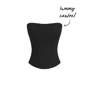 Cider Bandeau Curve Hem Zip Through Tummy Control Corset Shapewear SpringStatements