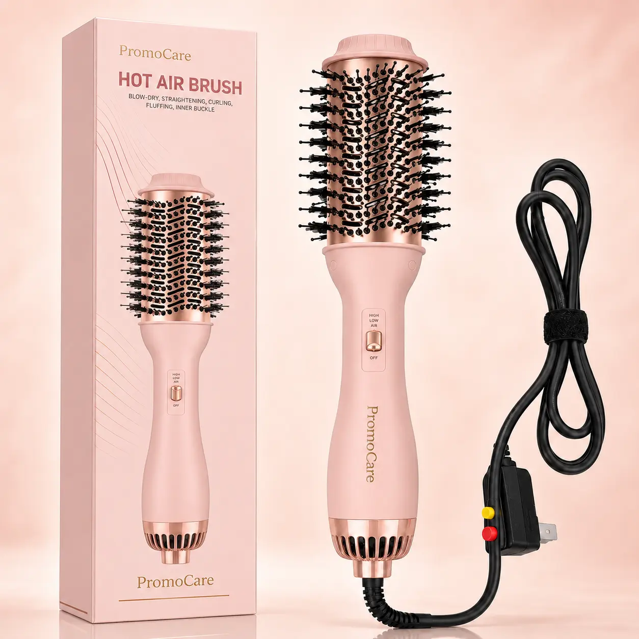 EverBloom Beauty 3-in-1 Blowout Dryer Brush - Titanium Thermal Hair Dryer & Styler for Volumizing, Smoothing, Daily Personal Care, Travel-Friendly Salon-Style Results