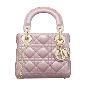 Pre-owned Dior Lady Dior Mini Lambskin Shoulder Bags BJ11016050135 Pink Shoulder Bag