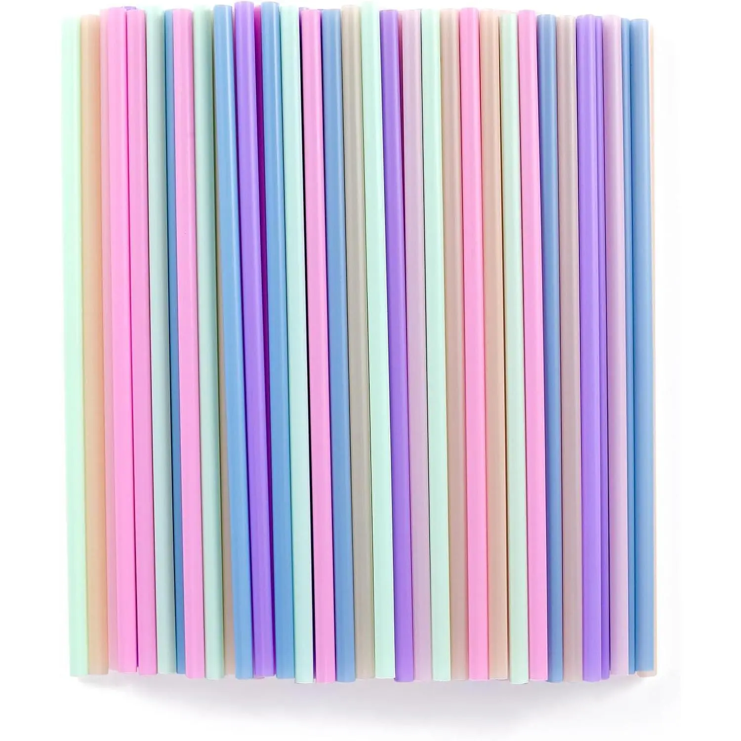 [100 Pcs] Colorful Disposable Plastic Drinking Straws - 8.26" Long & 0.24" Diameter Cute Straws for Juice,Coffee,Milk,, Ideal for Bachelorette Party, Birthday Party, Bridal Shower,  Shower