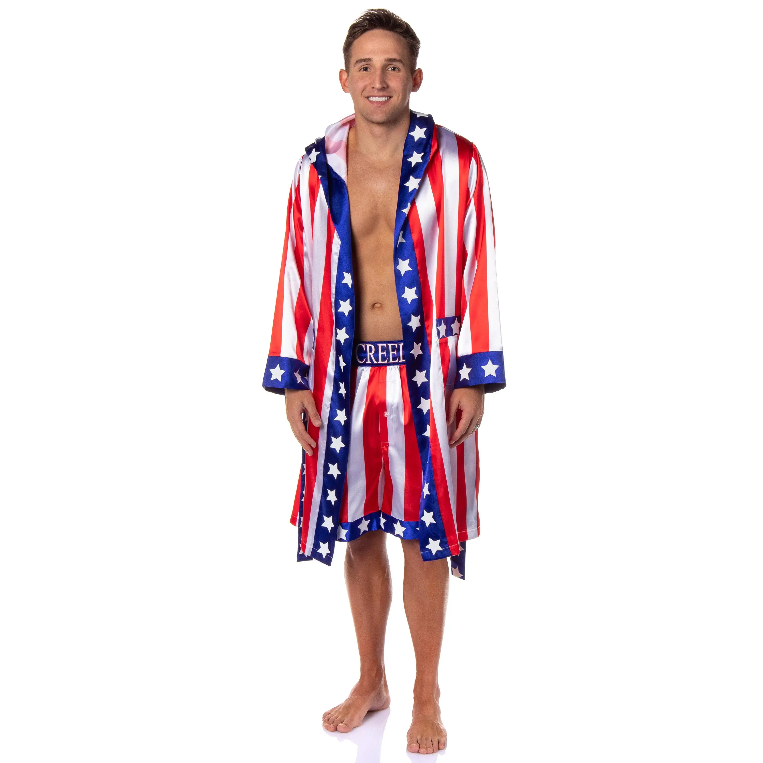 Rocky Balboa Men's Film Movie Satin Robe and Short Set
