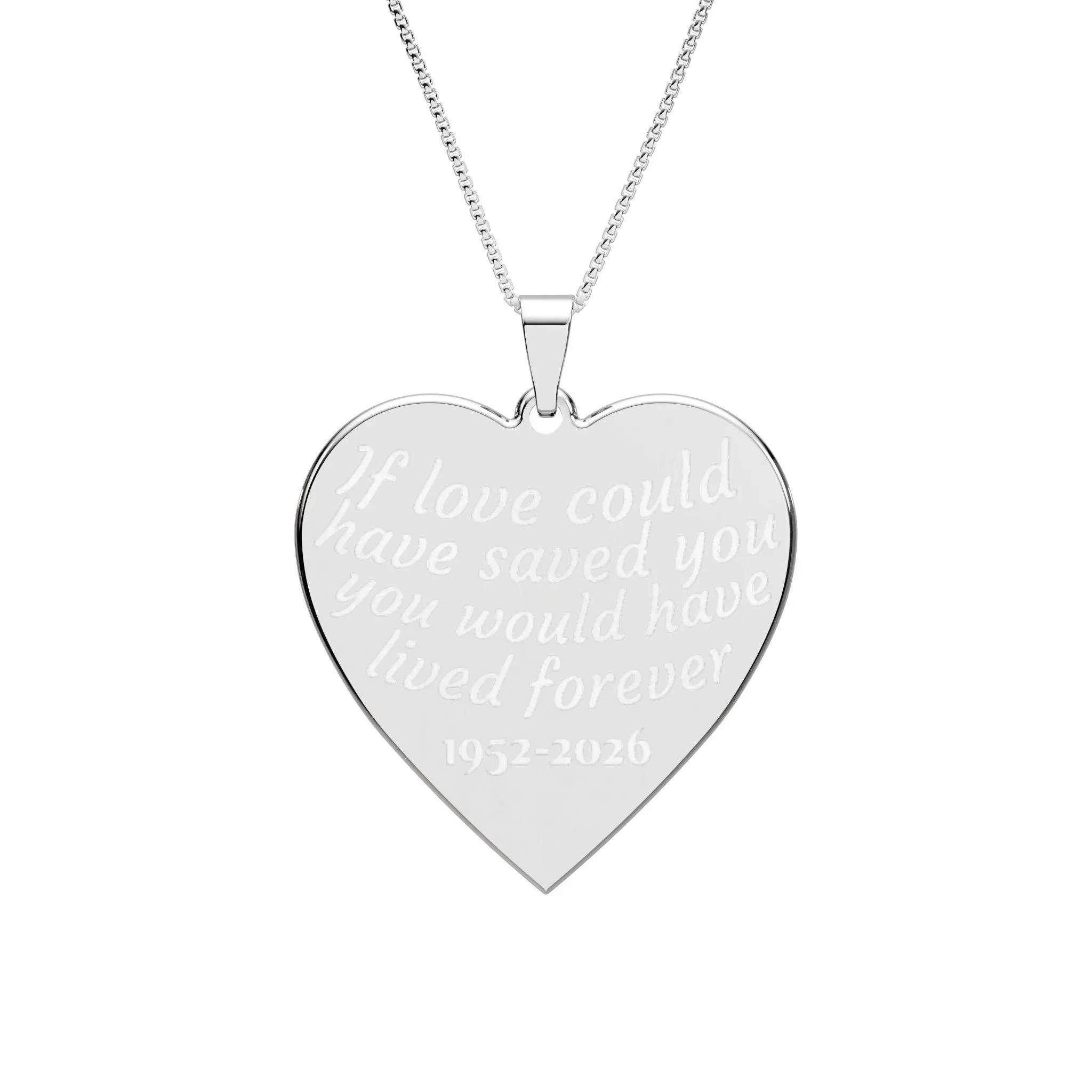 Engraved Heart Pendant | Personalized Memorial Necklace