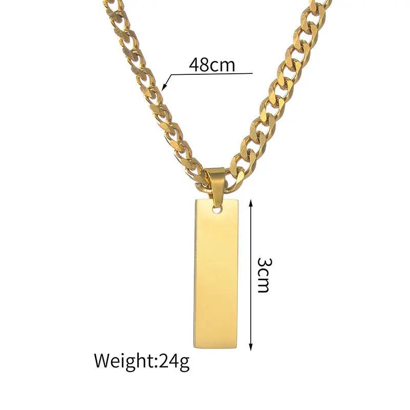 Golden necklace [with Cuban chain]