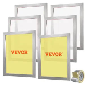 summervibes VEVOR Screen Printing Kit, 6 Pieces Aluminum Silk Screen Printing Frames, 20x24inch Silk Screen Printing Frame with 160 Count Mesh, High Tension Nylon Mesh and Sealing Tape for T-shirts DIY Printing