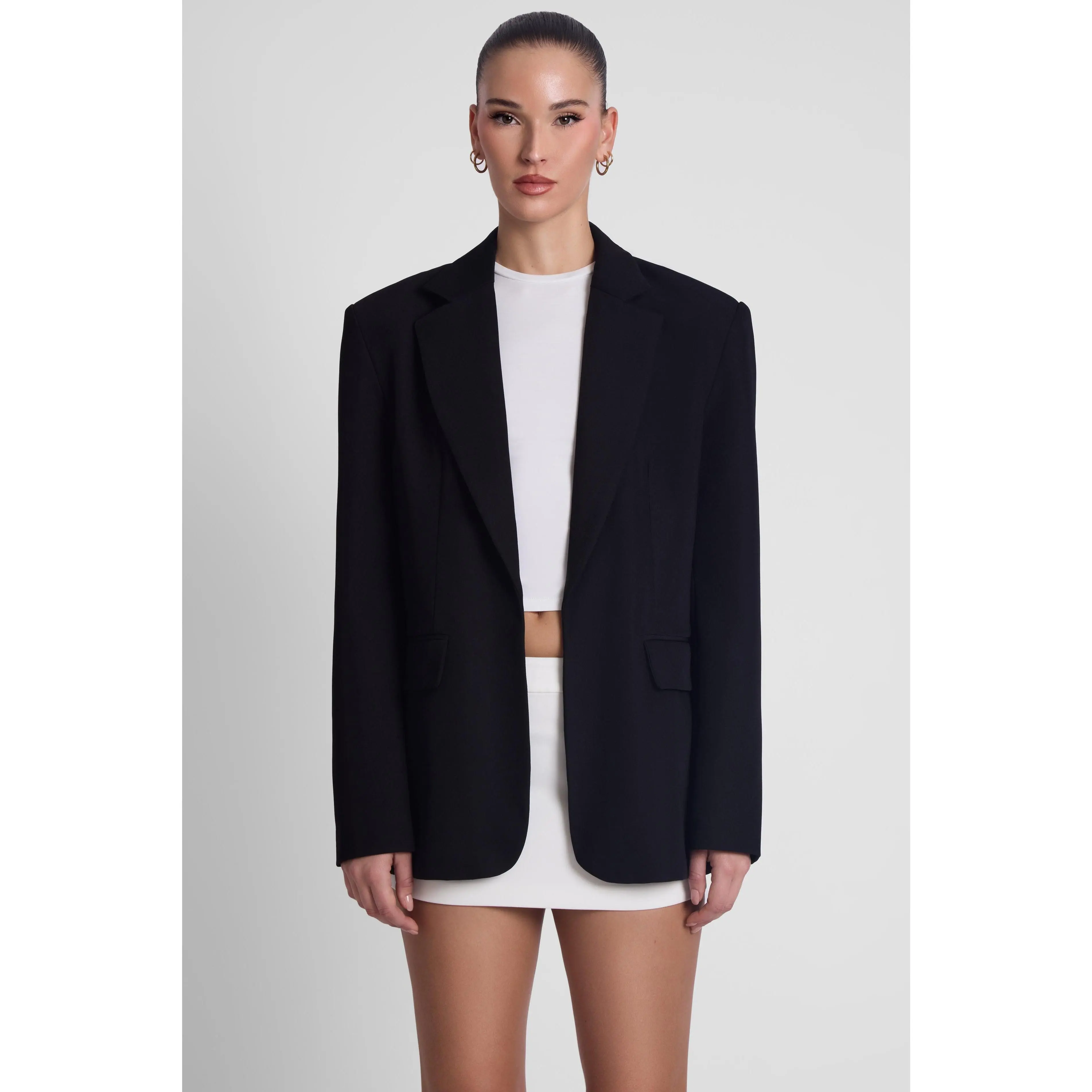 Classic Column Oversized Blazer - Black Classic Column Oversized Blazer - Black