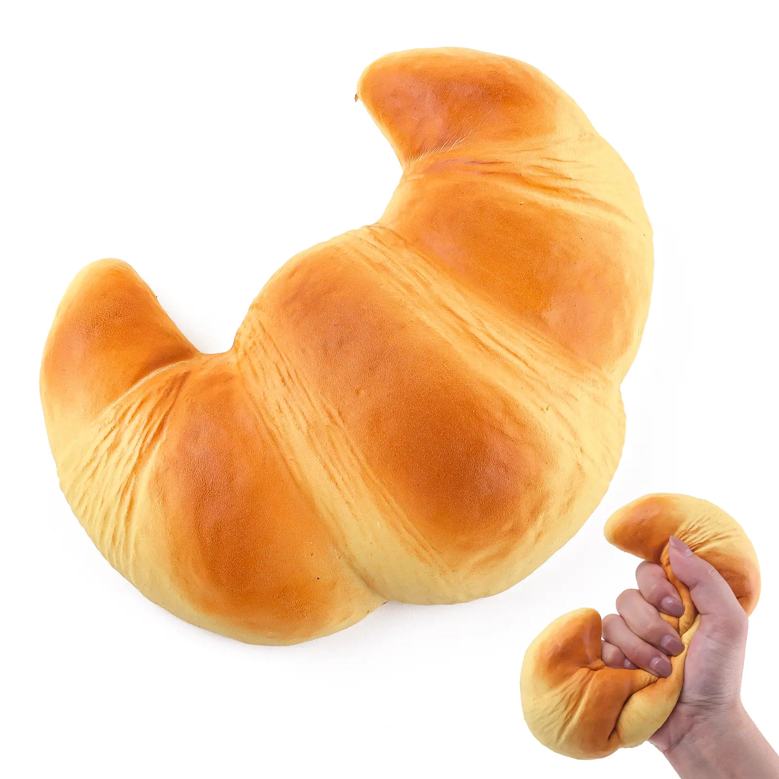 Anboor Squishies Slow Rising Toys for Kids Bread Foam Food Croissant Jumbo Stress Relief Stress Squishes Cute Giant Squeeze Toy Soft Plush Toy Realistic Food DIY picture Gift for Kids Parents Partner