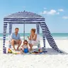 Sweetcrispy Coolcabana Portable Polyester Beach Tent Sunshade - UPF 50+ Sun Protection, 4-Pocket Storage, Sand Pockets, Secure Design, Easy Install, Waterproof Carry-Bag, Vent Top Airflow, Lake & Family Camping Shelter (Includes Sunglasses)