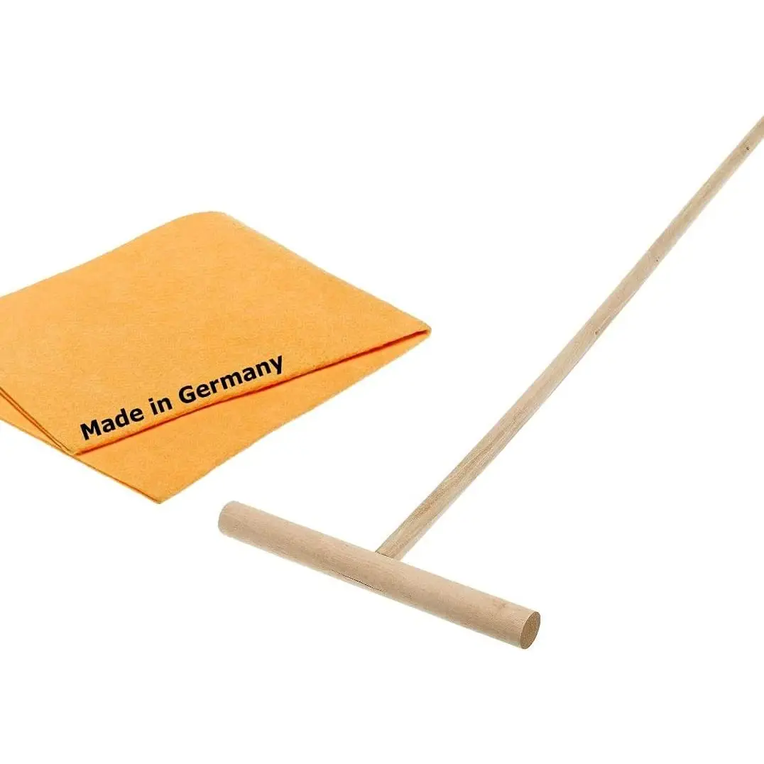 Traditional Wood Cuban Mop for Floor Cleaning, Includes 2 Free Cotton Shammy Chamois Mops, Cuban Mop Mops