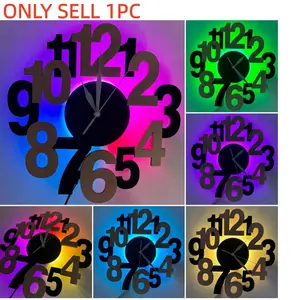 Asymmetrical Digital Wooden Wall Clock, Modern Minimalist Design with Roman Numerals, Perfect Gift for Home Decor & Special Occasions