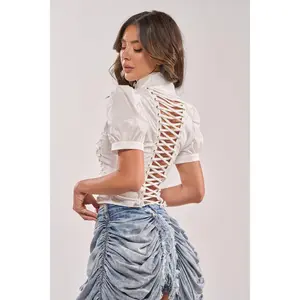 PRETTY PLEASE BUTTON DOWN BLOUSE