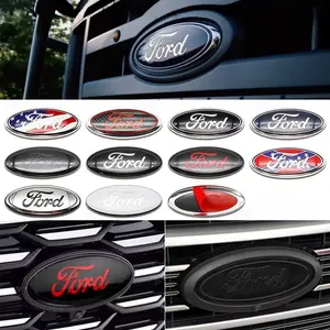 22.5x9cm Ford Car Front Grille Badge, Compatible with Ford Pickup, SUV & Van Models Including F-Series, Edge, Explorer, Maverick, Transit, Easy Apply Decal, Car Stickers