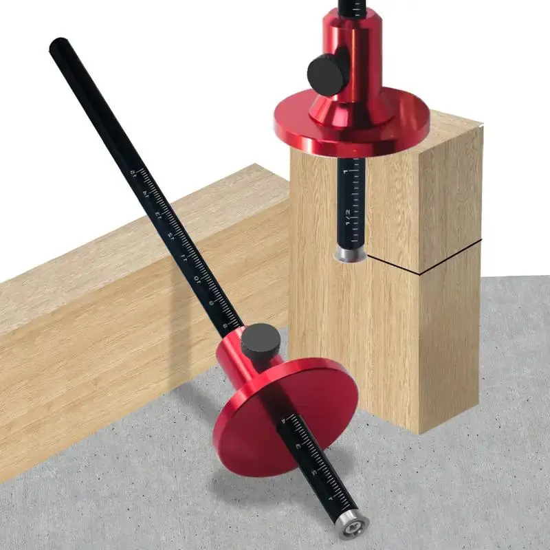 Precision Woodworking Marking Gauge, Aluminum Alloy Divider Caliper with Dual Inch & MM Scale, Ideal for Mortise Measurement & Crafting