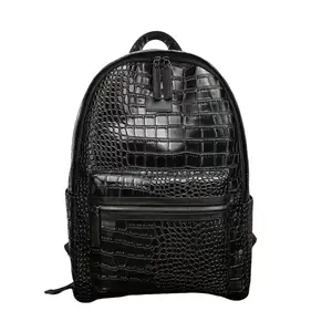 Vmess Crocodile Pattern Studded Backpack
