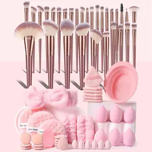 78-Piece Cosmetic Makeup Tools Set, Includes Makeup Brushes, Flawless Smooth Powder-Applicable Beauty Sponges, Silicone Facial Cleansing Tools for Daily & Professional Use