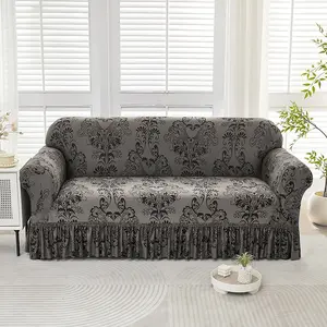 Luxury European Style Printed Stretch Sofa Cover, Elastic Full Coverage Dustproof Protector, Suitable for Living Room Bedroom Outdoor Use