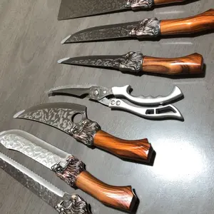 7-piece kitchen knife set, ultra-sharp stainless steel chef's knife with block, non-stick rust-proof, ergonomically designed for home and use, universal knife block, ideal for home kitchens.