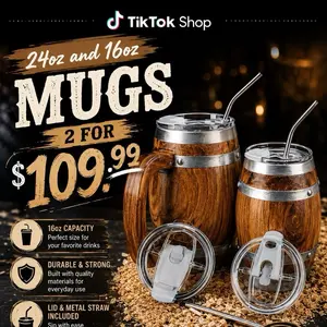 His & Hers Barrel Mug Set 24oz + 16oz custom laser engraving thermal mugs perfect gift for any occasion. Keeps your favorite beverage at great temperature.