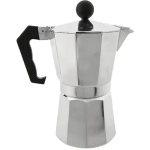 Espresso and Coffee Maker   Moka Pot for Italian and Cuban Café Brewing   Greca Coffee Maker, Cafeteras  6 Espresso Cups   Silver