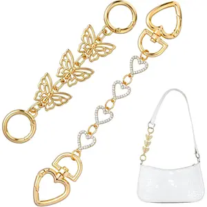 2 count Bag Extender Chain,  Purse Strap Extender for Handbag Bags, Metal Purse Chain for Crossbody Bag Replacement