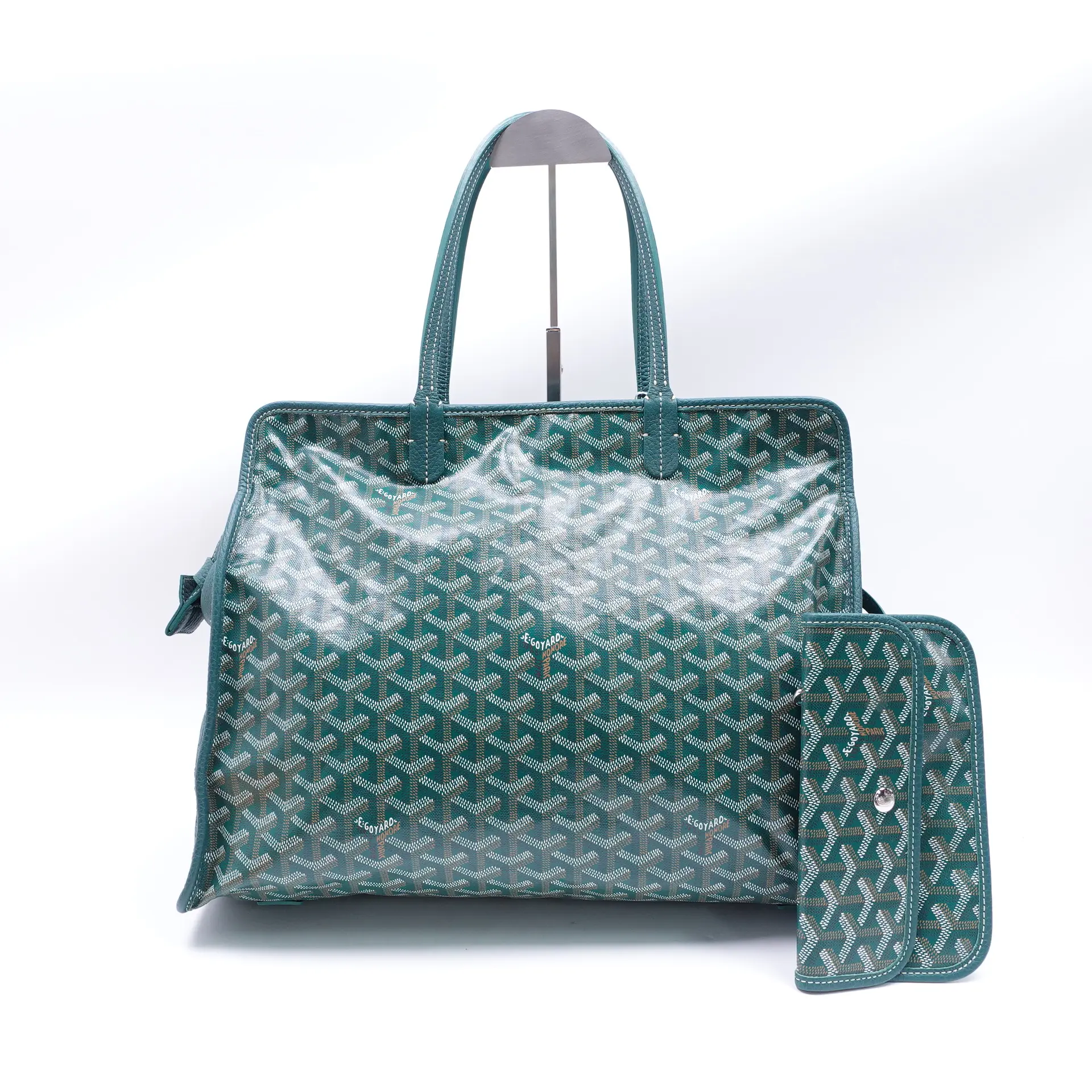Pre-owned Goyard Coated Canvas Shoulder Bags Hardy Green Monogram Handbag T10393892