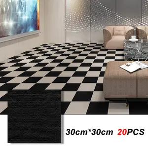 20pcs Self-Adhesive Floor Carpet Tiles, 30x30cm DIY Square Rugs, Easy to Install for Office Home Living Room Bedroom
