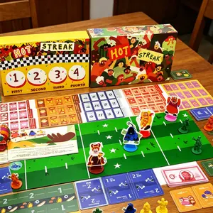 Hot Streak - Fast, Loud Mascot Racing, Betting & Mayhem, Tabletop Games. Place Your Bets Once the race begins, there are no more decisions-just chaos, cheering, booing as the mascots careen down the track