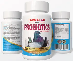 Farmalab Probiotics Extra Strength for Pigeons, 100 Tablets, Immune Support and Digestive Health