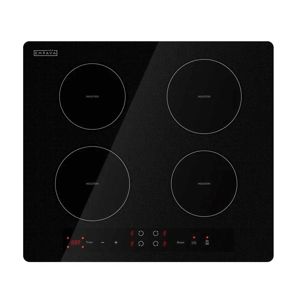 Empava Modern Rectangular Induction Cooktop - 24 inch W x 20.5 inch D Induction Stove with Glass Surface, 3 Levels Power Control, Kitchen Appliance