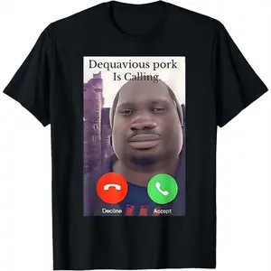[100% Cotton]    Daquavious Pork Is Calling John Pork Meme Joke Oddly T-Shirt Golf Gift T-Shirt For Men And Women